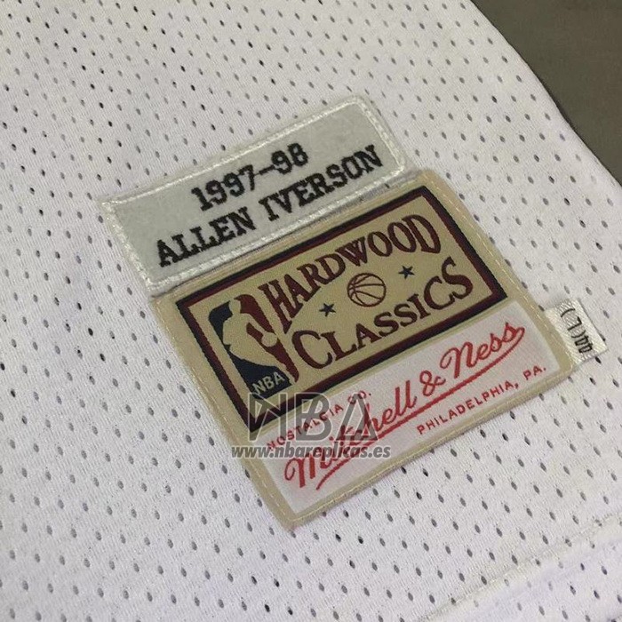 Camiseta Philadelphia 76ers Allen Iverson NO 3 Mitchell & Ness 1997-98 Blanco